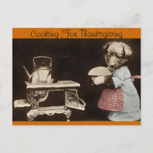 Kokning för Thanksgiving Helg Vykort