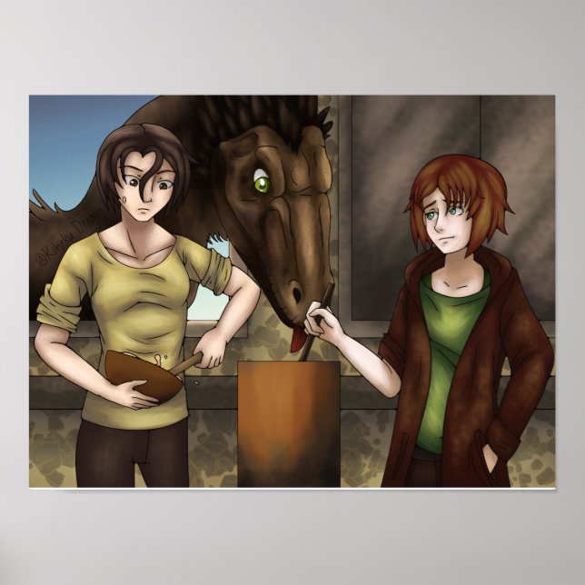 Kokning med dinosaurier poster (Framsidan)