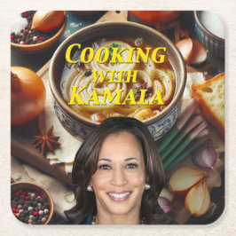 Kokning med Kamala Underlägg Papper Kvadrat