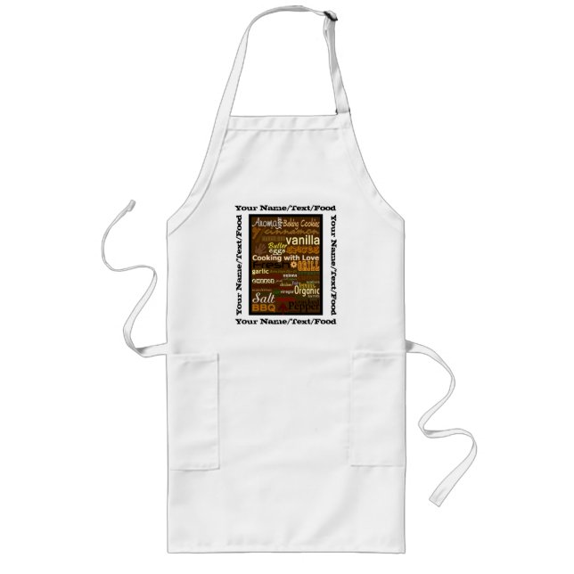 Kokning med Kärlek Ord-Art - Anpassa Apron Långt Förkläde (Framsidan)