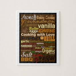 Kokning med Kärlek Ord-Art Puzzle Pussel