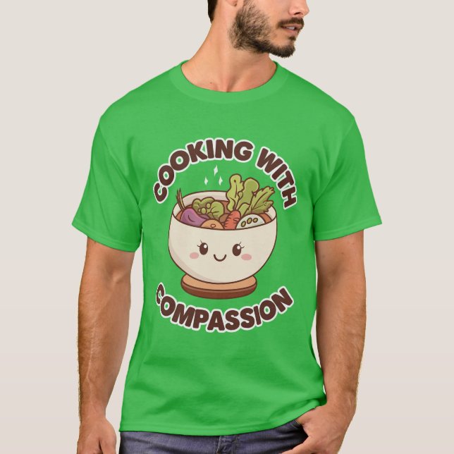 Kokning med kompassion t shirt (Framsida)