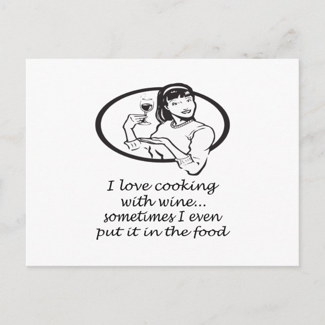 Kokning med Vin Vykort (Framsida)