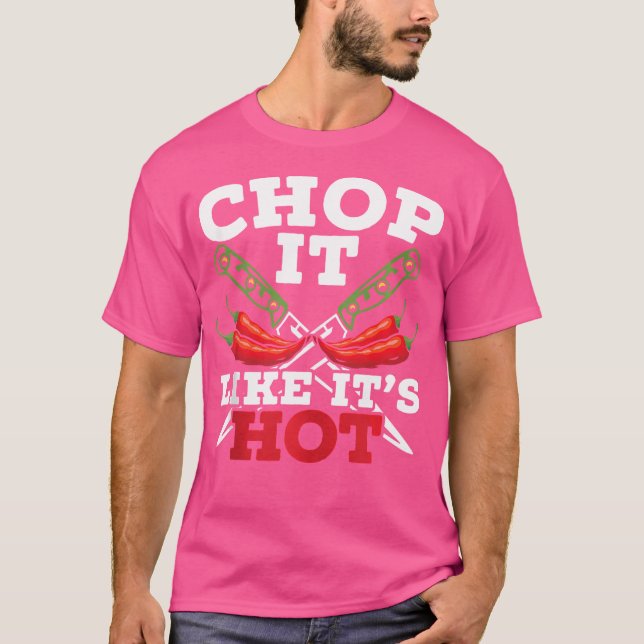 Kökningsknivar i het paprika-tema t shirt (Framsida)
