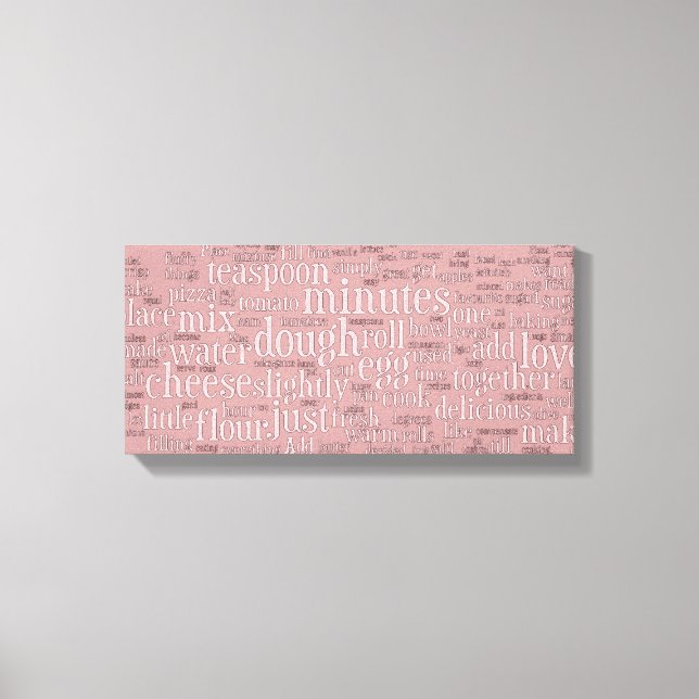 Kokningsrelaterad molnmur Canvas Art ord (Framsida)