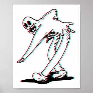 Koko Clown Ghost Glitch Dancing Poster