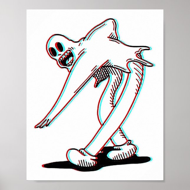 Koko Clown Ghost Glitch Dancing Poster (Framsidan)