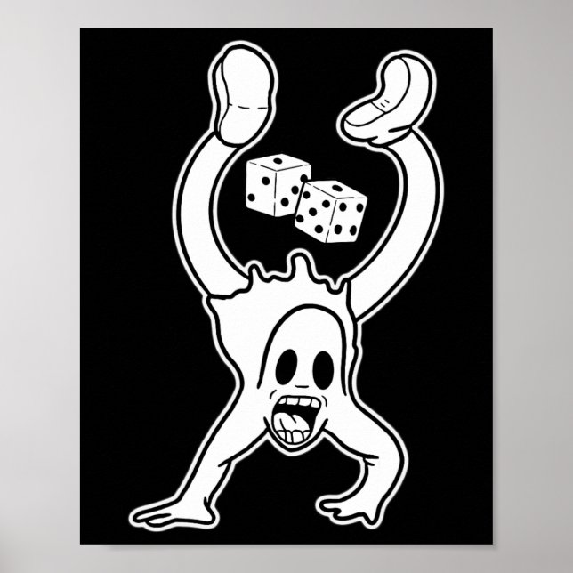 Koko Clown Ghost Lucky Dice Handstand Gothic C Poster (Framsidan)