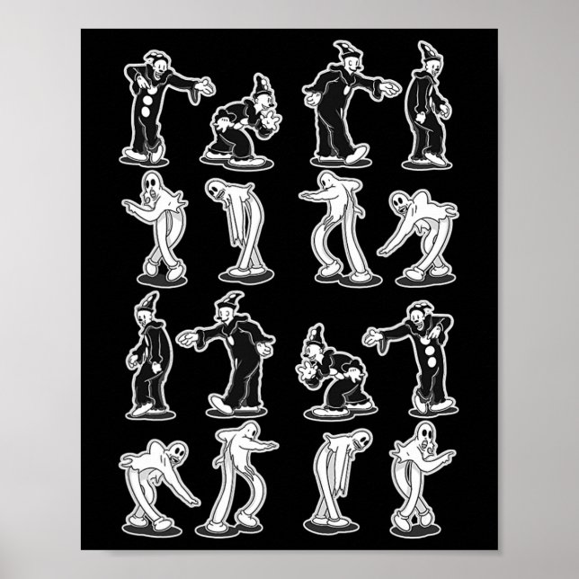 Koko den clown Ghost Spooky Two Step Dance Poster (Framsidan)