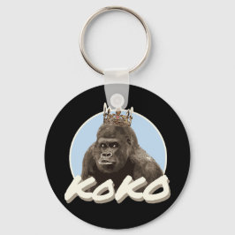 Koko Gorilla Wearing Krona Nyckelring