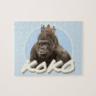 Koko gorillan som ha på sig kronan pussel