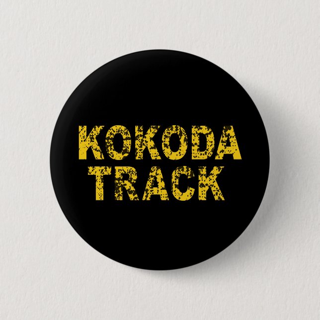 Kokoda Track, Rustic Text 6 Cm Round Badge Knapp (Framsida)