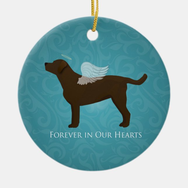 Kokolat Lab Angel Pet Memorial Design Julgransprydnad Keramik (Framsidan)
