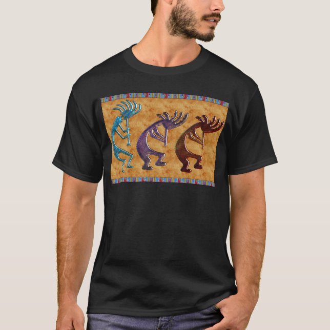 Kokopelli 3D Anasazi Native American Motif Tee (Framsida)