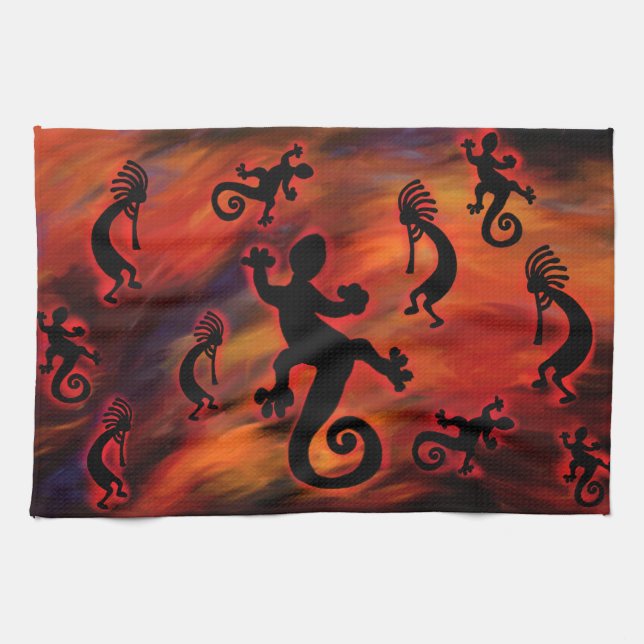 Kokopelli Art Kökshandduk (Horisontell)