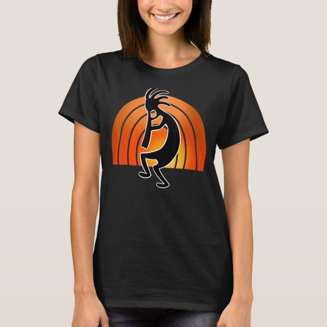 kokopelli Art Native American T Shirt (Framsida)