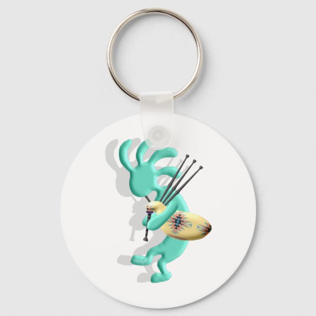 Kokopelli Bagpipes Nyckelring (Framsida)