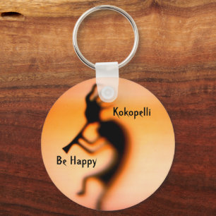 Kokopelli Be Lycklig inspiration Nyckelring