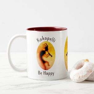 Kokopelli Be Lycklig inspiration Två-Tonad Mugg