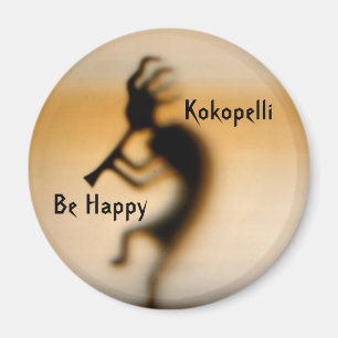 Kokopelli Be Lycklig inspirationshönet Magnet