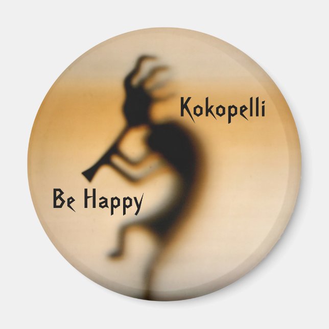 Kokopelli Be Lycklig inspirationshönet Magnet (Framsidan)