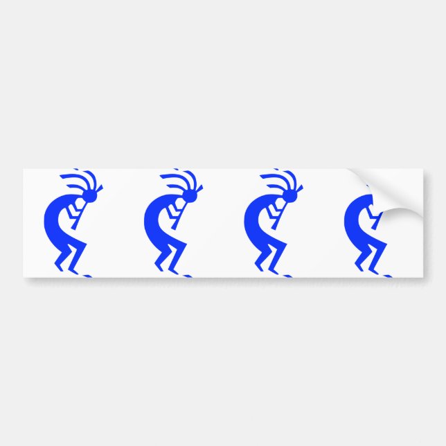 Kokopelli blått bildekal (Framsidan)