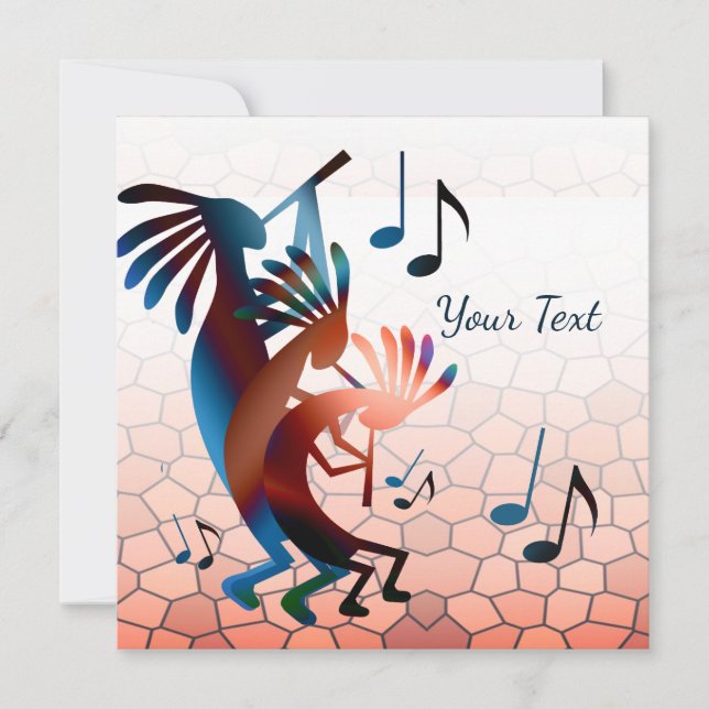 Kokopelli Blues Music 2 Desert Sunset Flat Kort (Framsida)