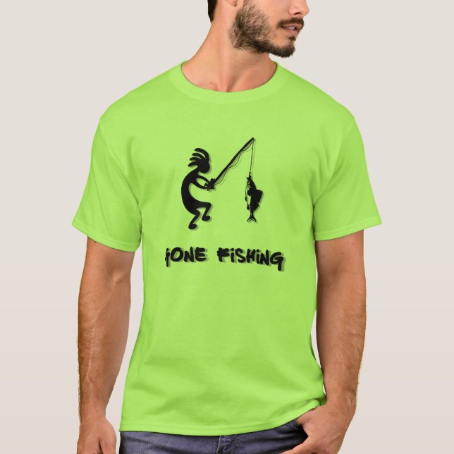 Kokopelli borta fiske tee shirt (Framsida)