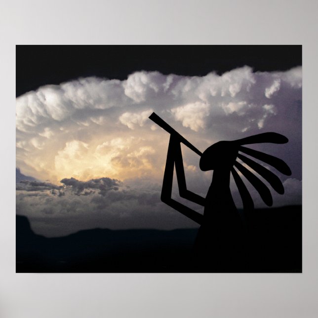 Kokopelli Brings Rain Print Poster (Framsidan)