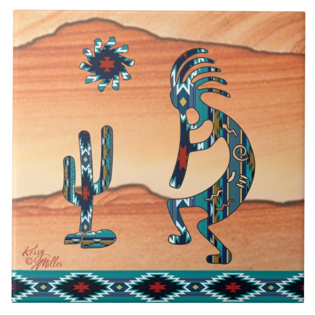 Kokopelli Ceramic tile Kakelplatta (Framsidan)