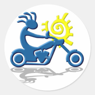Kokopelli Chopper Runt Klistermärke