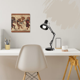 Kokopelli Clock Fyrkantig Klocka