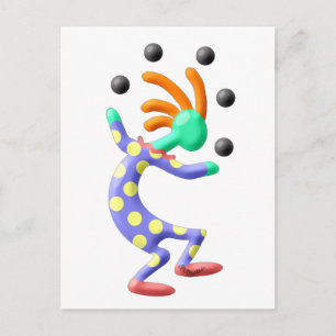 Kokopelli Clown Vykort