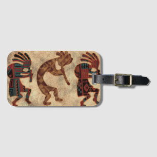 Kokopelli Dancers Desert Färg Bagagebricka