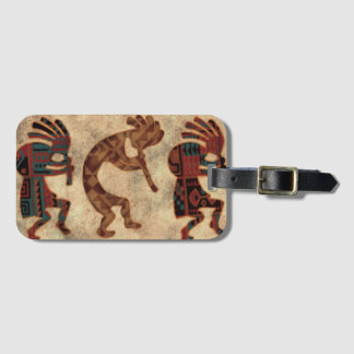 Kokopelli Dancers Desert Färg Bagagebricka