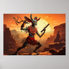 Kokopelli Dancing at Cliff Kant Poster