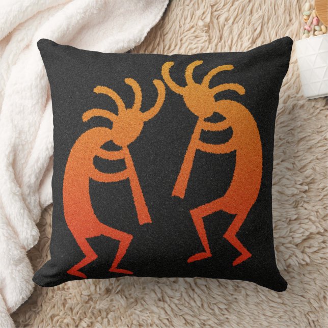 Kokopelli Decorative Pillow i sydvästra Design Kudde (Filt)