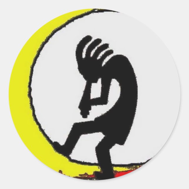 kokopelli-dekal runt klistermärke (Framsida)