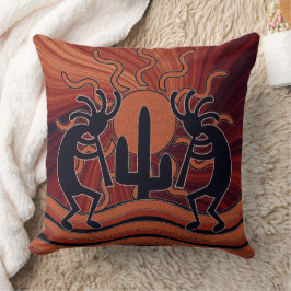 Kokopelli Desert Sol Cactus Kudde