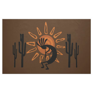 Kokopelli Desert Sol Southwest Rustic Brown DIY Tyg