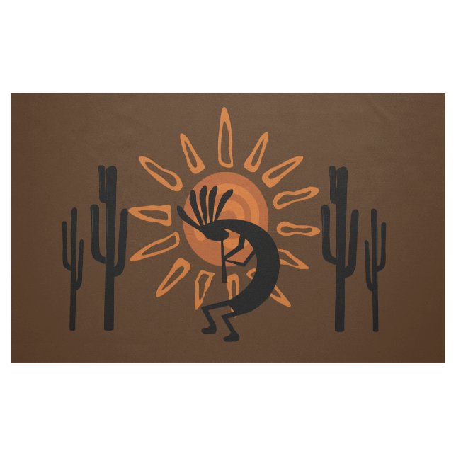 Kokopelli Desert Sol Southwest Rustic Brown DIY Tyg (Fat Quarter)