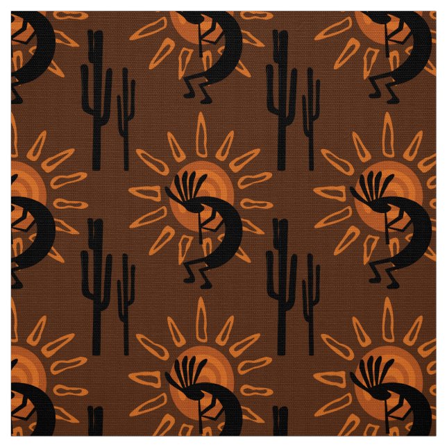 Kokopelli Desert Southwest Sol Brown Tyg (Provkarta)