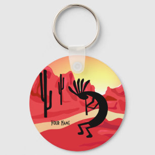 Kokopelli Desert Sunset Anpassningsbar Nyckelring