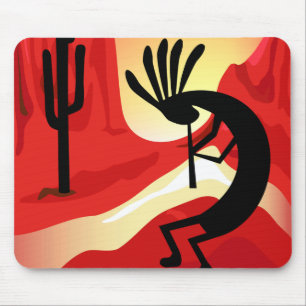 Kokopelli Desert Sunset Southwest Mousepad Musmatta