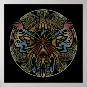Kokopelli Duo - Man i Maze - Dreamcatcher 1 Poster