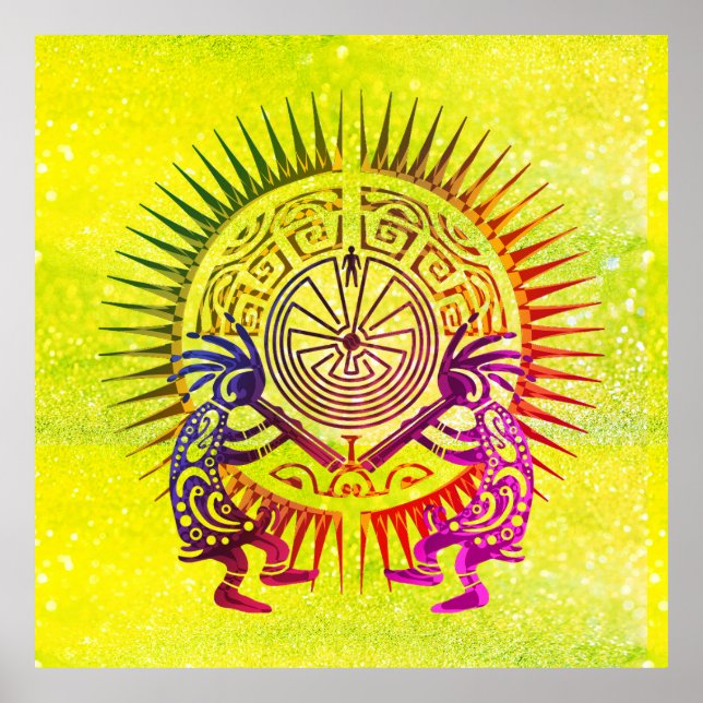 Kokopelli Duo - människan i Maze - Sol 1a Poster (Framsidan)