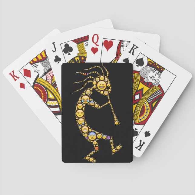 Kokopelli emoji art magic icons spel kort (Baksidan)