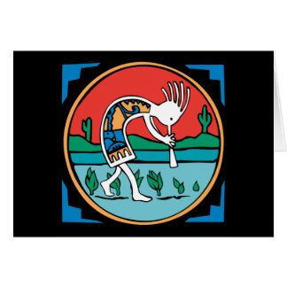 Kokopelli färg hälsningskort