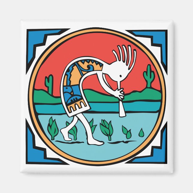 Kokopelli Färg Magnet (Framsidan)