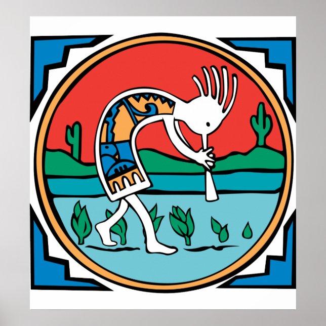 Kokopelli Färg Poster (Framsidan)